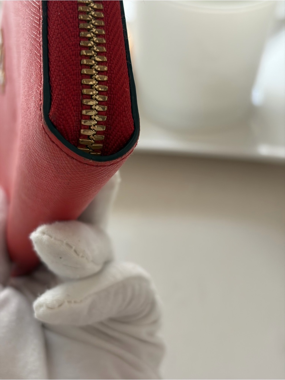 MCM Red Saffiano Zip-Around Continental Wallet - Picture 6 of 16